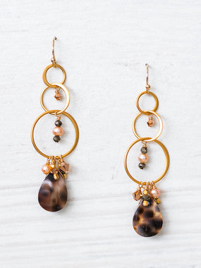 Borneo Earrings- Gold, Cowrie Shell
