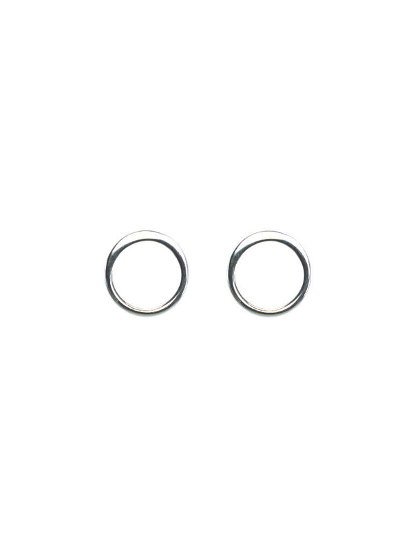 Silver Circle Post Earrings