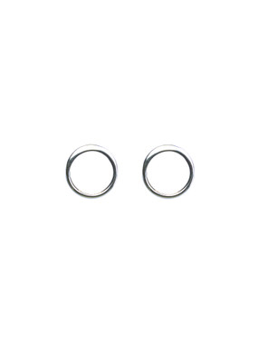 Silver Circle Post Earrings