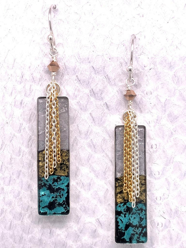 Handcrafted Fish Leather Earrings, made in the USA by Moonrise Jewelry