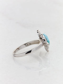 Alamea "Honu" Larimar Turtle Sterling Silver Ring