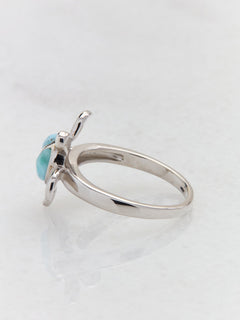 Alamea "Honu" Larimar Turtle Sterling Silver Ring