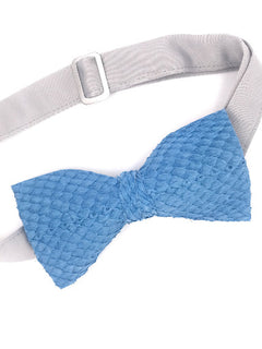 Blue Suede Fish Leather Bow Tie