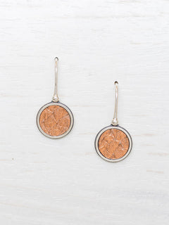 Rose Gold Salmon Leather- Sterling Silver Copenhagen Earrings