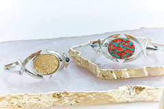 Gold Salmon / Coral + Turquoise Perch