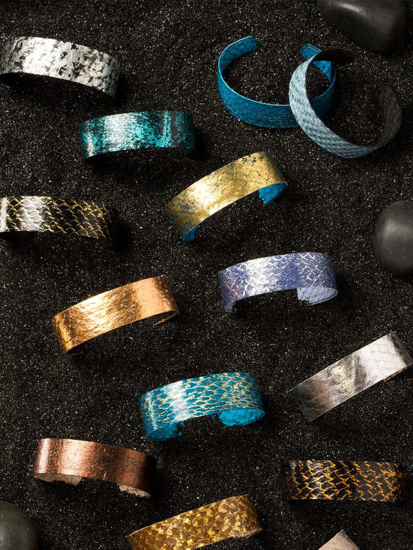 Narrow Fish Leather Bracelets (Adjustable Fit)