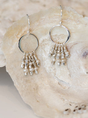 Huntington Earrings- Silver, Freshwater Pearls