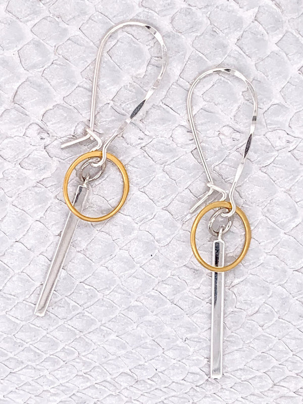 Kenya Earrings, Handcrafted by Moonrise Jewelry- Sterling Silver & 24K Gold-plated Links