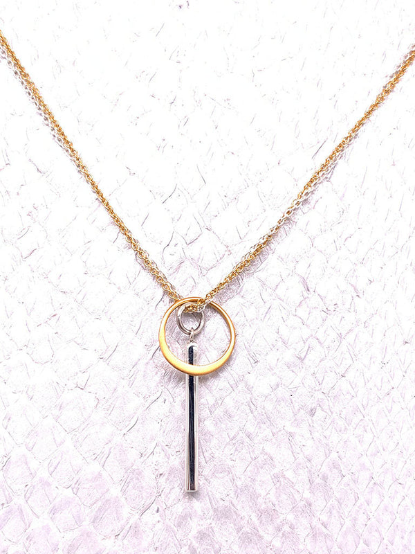 Kenya Necklace, Sterling Silver & 24K Gold-plate, Handmade by Moonrise Jewelry