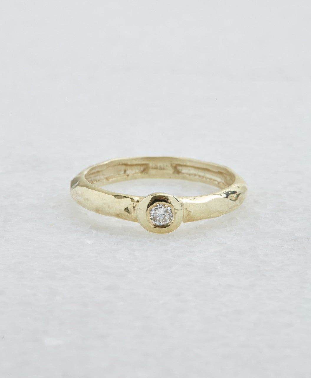 Raymond Mazza "Paige" 14KY Gold Bezel Set Diamond 0.10 CTW Ring