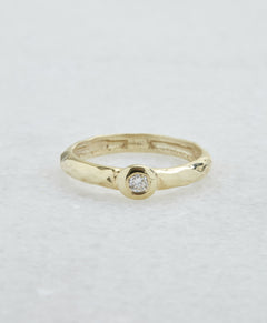 Raymond Mazza "Paige" 14KY Gold Bezel Set Diamond 0.10 CTW Ring
