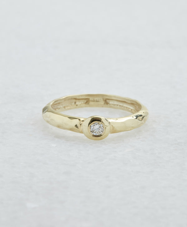 Raymond Mazza "Paige" 14KY Gold Bezel Set Diamond 0.10 CTW Ring