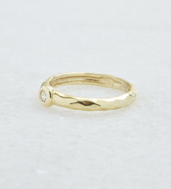 Raymond Mazza "Paige" 14KY Gold Bezel Set Diamond 0.10 CTW Ring