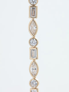 Raymond Mazza "Sasha" 14KY Alternating Shaped Bezel Set Lab Grown Diamond 4.83 CTW Tennis Bracelet