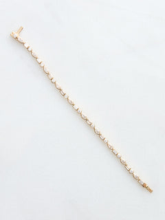 Raymond Mazza "Sasha" 14KY Alternating Shaped Bezel Set Lab Grown Diamond 4.83 CTW Tennis Bracelet