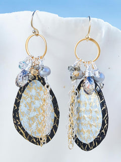 Handcrafted Fish Leather Earrings, made in the USA by Moonrise Jewelry