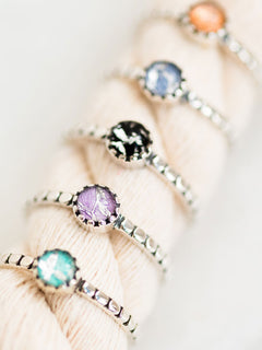 Rhine Ring, Sterling Silver with Fish Leather Inlay