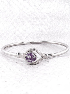 Lightweight Sterling Silver Flex-Tube Bracelet with Loop Closure around Icelandic Fish Leather.