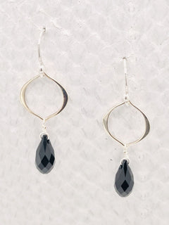 Seville Earrings – Sterling Silver with Black Swarovski Crystals