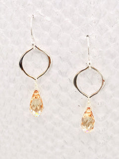 Seville Earrings – Sterling Silver with Golden Shadow Swarovski Crystals
