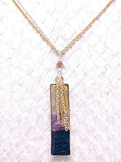 Handcrafted Salmon Leather Necklace, made in the USA by Moonrise Jewelry