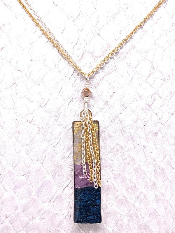 Handcrafted Salmon Leather Necklace, made in the USA by Moonrise Jewelry