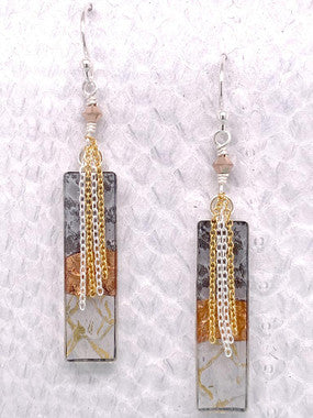 Waterfall Earrings – Mixed Metal, Neutral Metallics