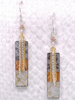 Waterfall Earrings – Mixed Metal, Neutral Metallics