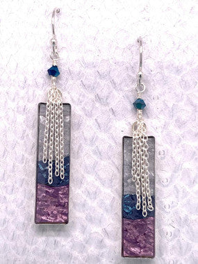 Waterfall Earrings – Silver, Blue & Lavender