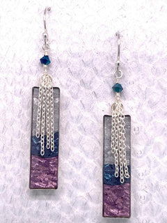Waterfall Earrings – Silver, Blue & Lavender
