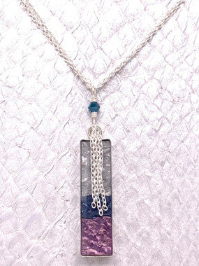 Waterfall Necklace – Silver, Blue  & Lavender