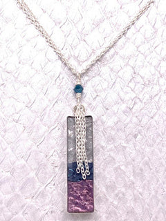 Waterfall Necklace – Silver, Blue  & Lavender