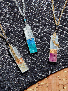 Waterfall Necklace – Colorful Fish Leather Trio