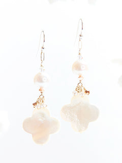 Casablanca Earrings – Silver, Mother of Pearl, Austrian Crystal