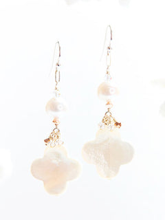 Casablanca Earrings – Silver, Mother of Pearl, Austrian Crystal