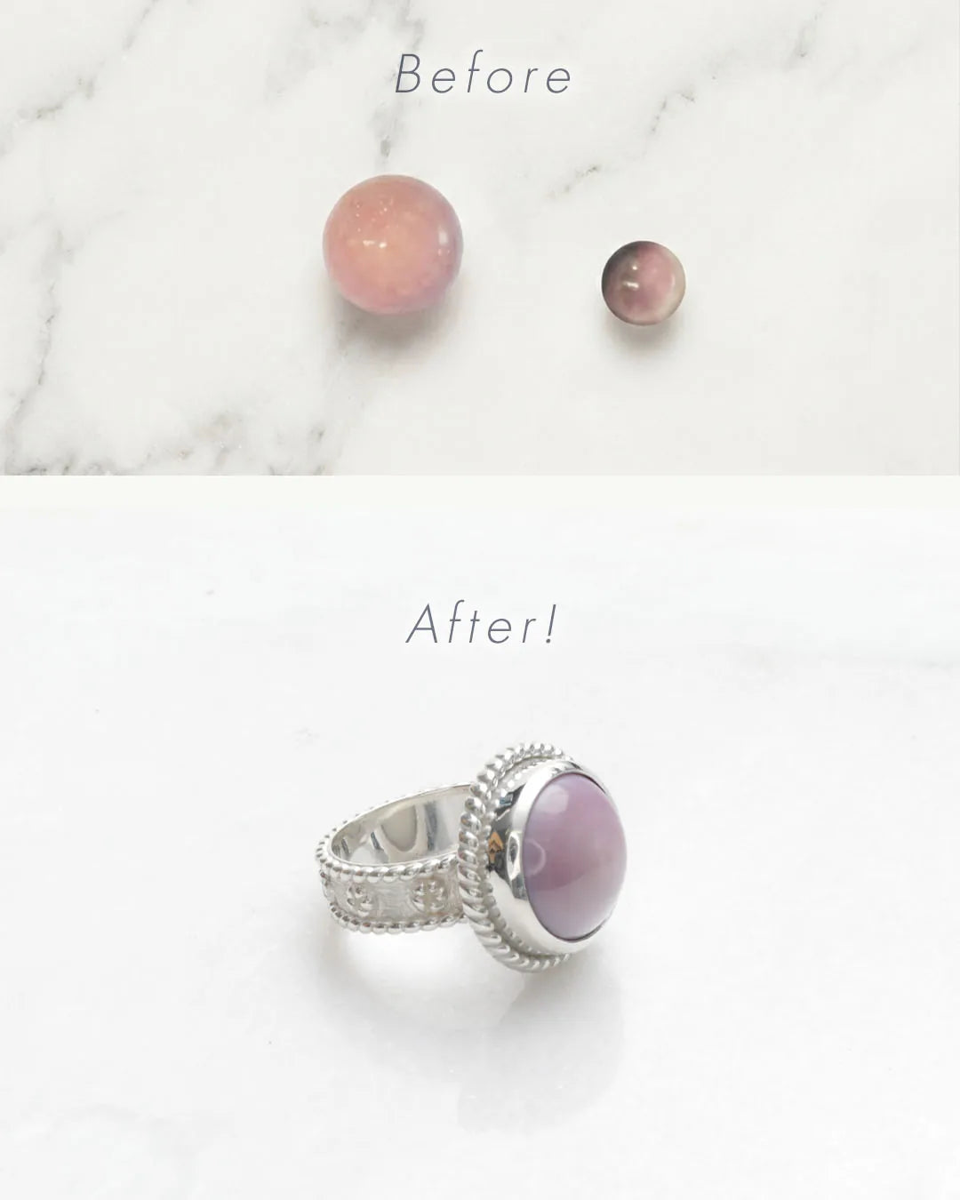 Two treasured rings redesigned into one statement piece