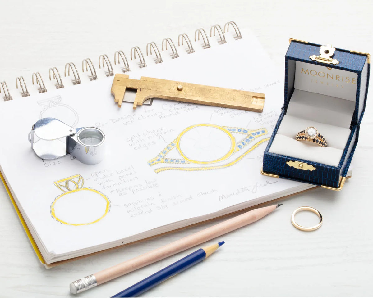 A redesigned heirloom engagement ring with its original family stones