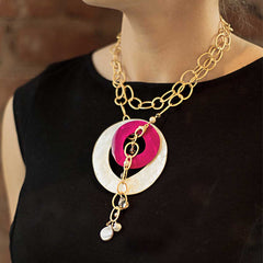 Belmopan Necklace paired with Capiz Shells