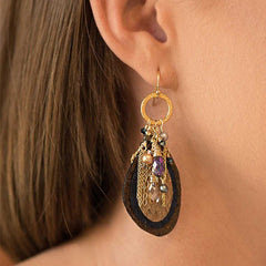 Blue Lagoon Earrings - Genuine Metallic Icelandic Fish Leather