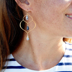 24K Gold-plated Madrid Earrings with Swarovski Crystal accents