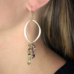 Freshwater Pearls & Swarovski Crystals suspended from 24K Gold Vermeil-style Links